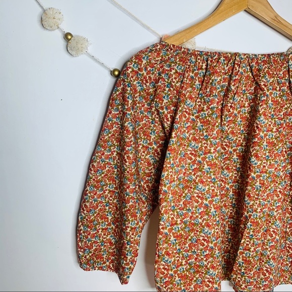 VINTAGE vsco y2k floral off the shoulder crop top - Picture 11 of 13
